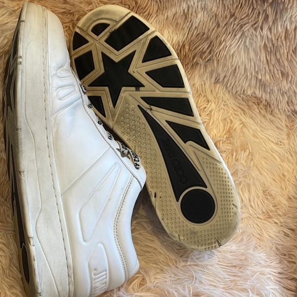 JIMMY CHOO | Leather Hawaii Sneakers | Lowtop White | Size 42.5 | Women’s 11.5 - Picture 7 of 8